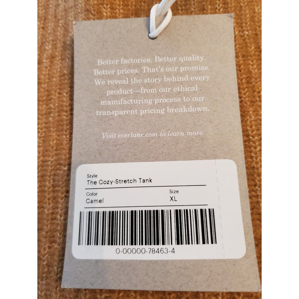 EVERLANE The Cozy Stretch Crop Top XL Color Camel Wool/Yak Soft NWT - Picture 10 of 14